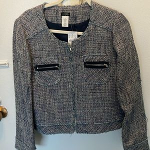 NWT J. Crew Factory Purple & Blue Multi Tweed Jacket size M